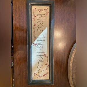 Bless this house embroidered little hanging piece.